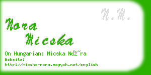 nora micska business card